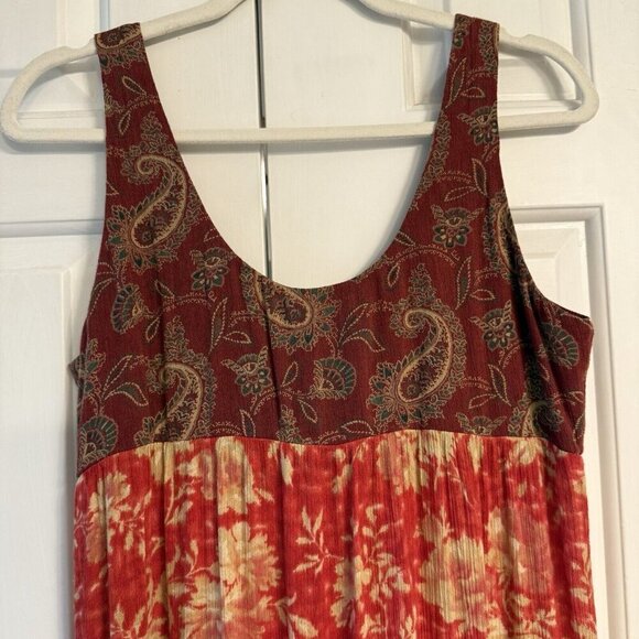 Denim & Supply Ralph Lauren Red Boho Tiered Maxi Dress Small - Picture 8 of 14